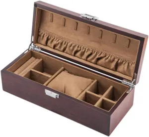 Single Table Solid Wood Material Removable Table Pillow (Leather Yellow Interior/Dark Brown Interior) Locking Wooden Jewellery Box deflect shed accompany Michigan Watch$ Jewelry and Bracelet Storage and Collection Box 