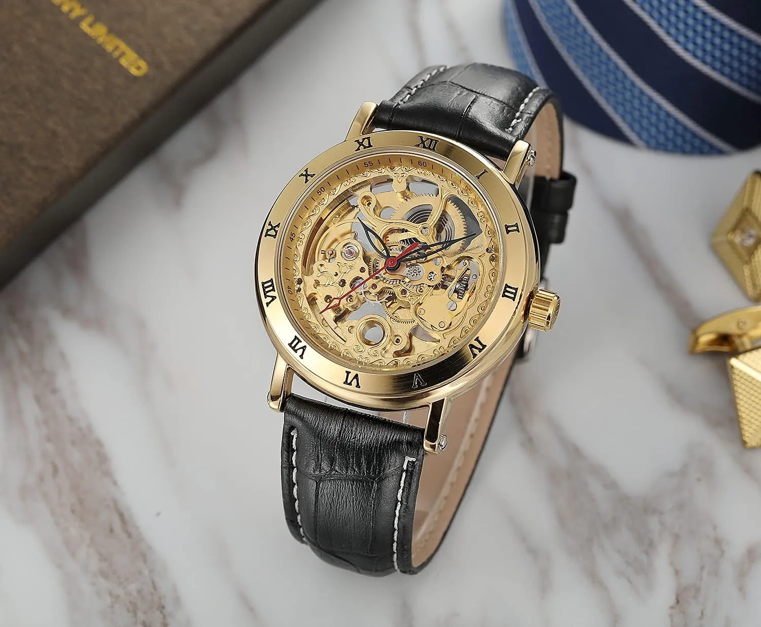 Skeleton Leather Watches BESTKANG Automatic Mens Watch butter karst Luxury Self Winding Mechanical Roman Number Dress 