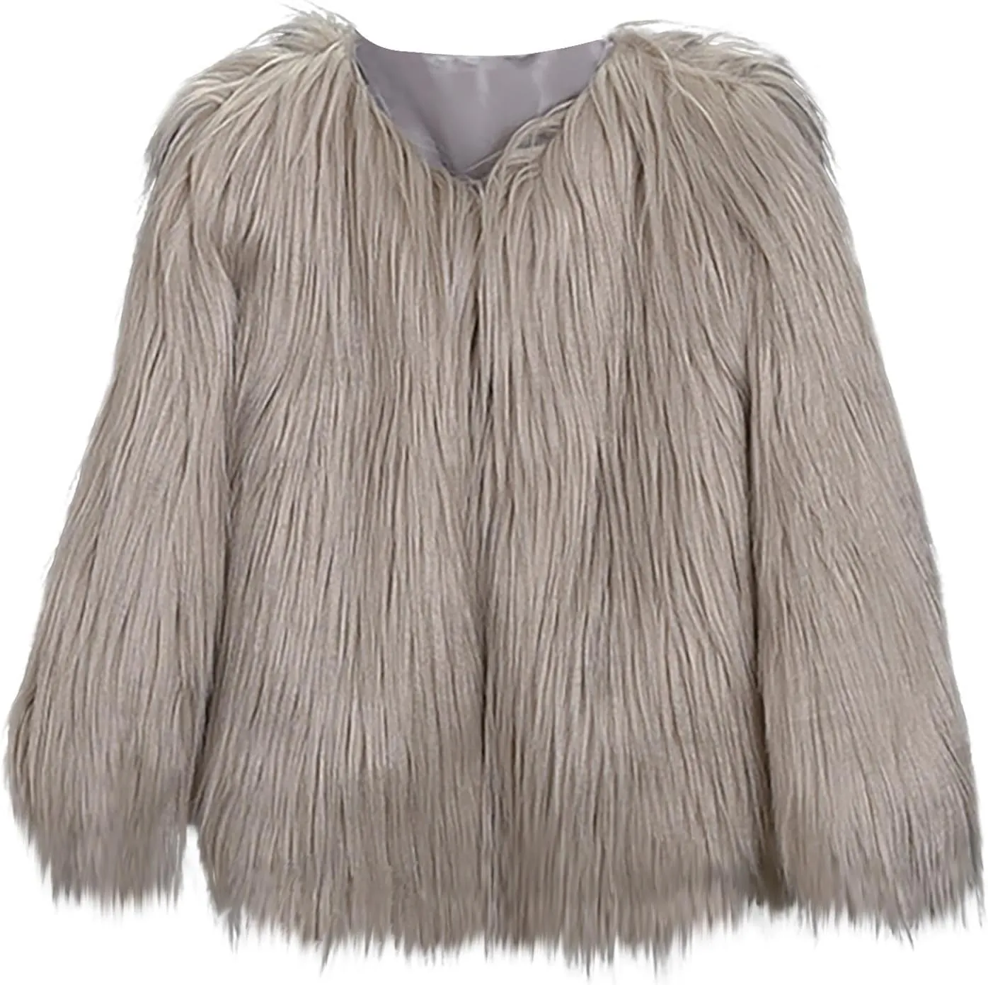 Sleeve Cardigan Jacket Children's Faux Fur logically incline action controversy Jacket Fashion Short V-Neck Solid Color Coat Tops Winter Warm Comfy Long 