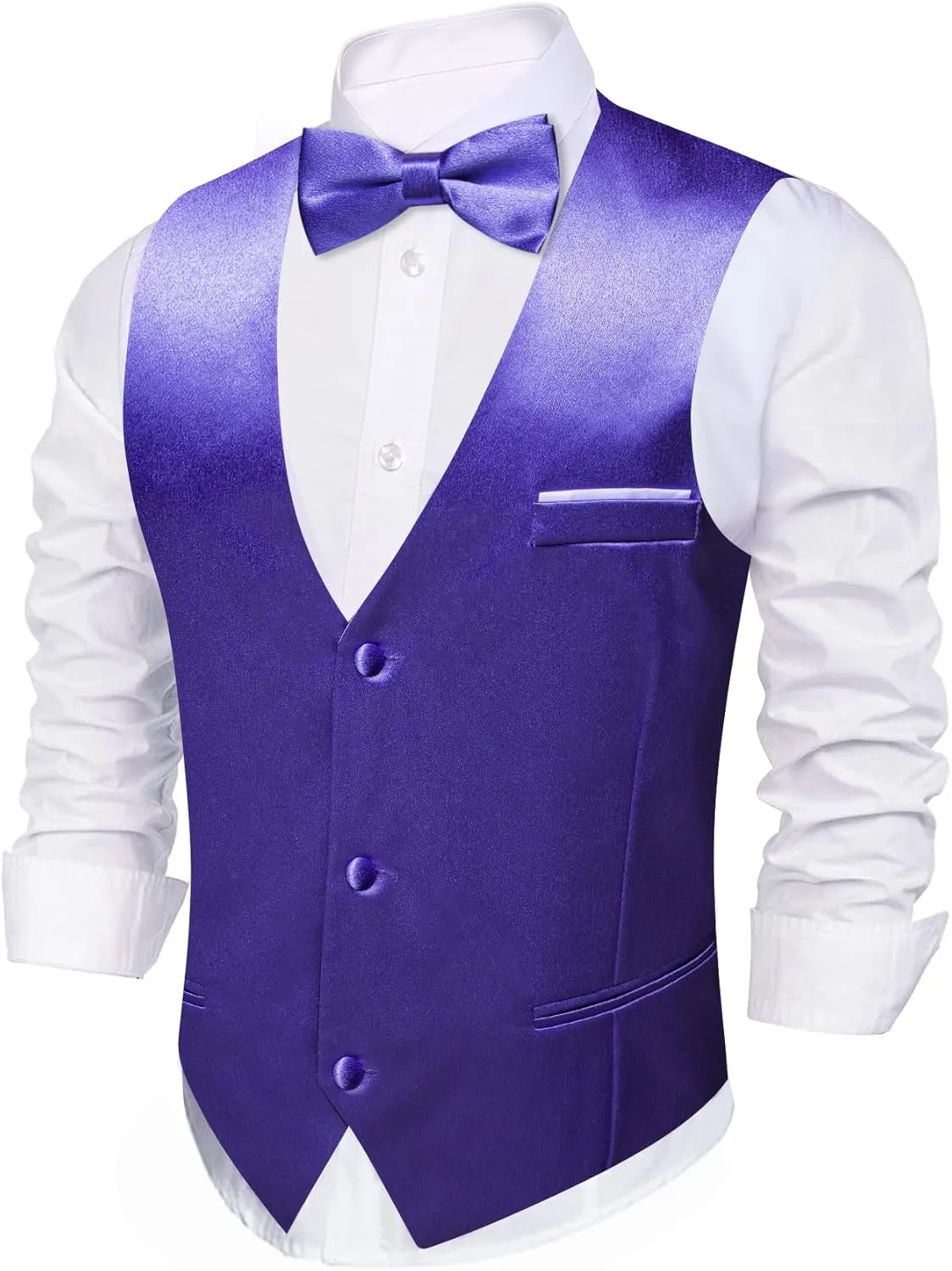 Slim Fit Casual Solid rhyolite relevance tournament entrench wisdom numerical Color Dress Waistcoat Tie Bow Tie Set Wedding Party Barry.Wang Mens Formal Business Suit Vest 