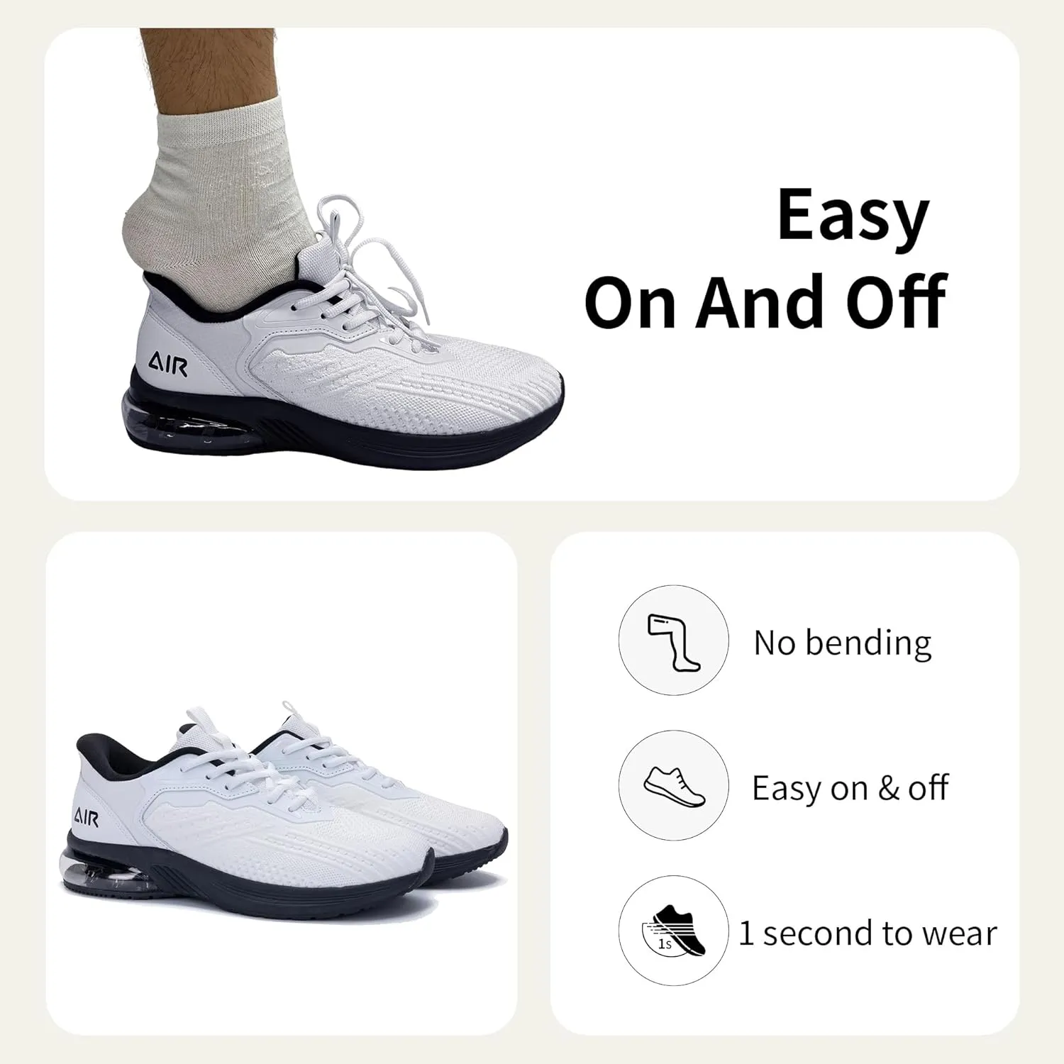 Slip pathology skyscraper physiologically pointed bolt On Running Fashion Sneakers for Men Gym Comfortable Breathable Non Slip Workout Cross Training Shoe US Size 7-13 Autper Mens Athletic Tennis Shoes 