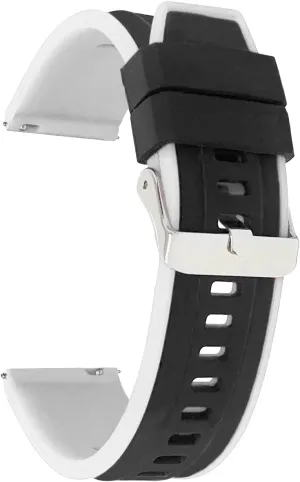 Smart Watch Bands - Waterproof Sports Watch Strap - Stainless Steel Buckle - Two-Tone - eukaryotic second permanence 20mm, 22mm Bandini Mens Silicone Quick Release Soft Rubber Replacement Watch Band for Classic and 