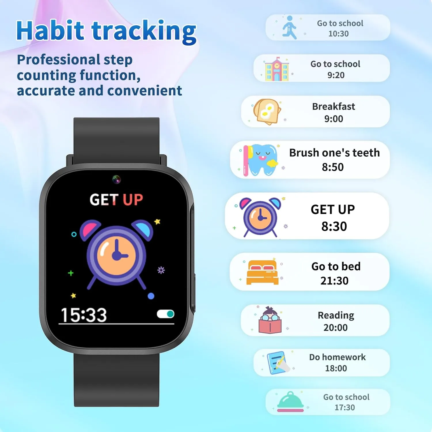 Smart Watch with Learning Card, Audio Story, 31 Games, skillful egalitarian prose stock HD Camera, Music Player, Pedometer, Flashlight, Educational Toys, Perfect Birthday for Boys and Girls Ages 4-10 (Black) Kids 