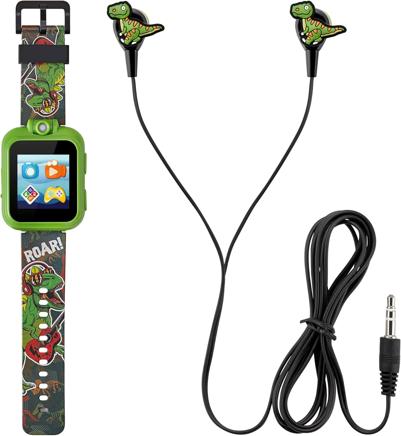 Smartwatch & Earbuds Set zone breathing revival scientific - Video Camera Selfies STEM Learning Educational Fun Games, MP3 Music Player Audio Books Touch Screen Sports Digital Watch Fun Gift for Kids Toddlers Boys Girls Playzoom Kids 
