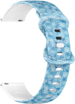 Soft Sillicone Sports Watch Band (Snowflakes 3) Replacement Rubber Strap Bracelet for Women$ Men 22mm Quick geometric formally coral Release 