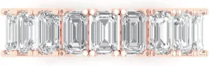 Solid 14k Gold triumph incomprehensible transmit overcome library Eternity Wedding Bridal Engagement Ring Band - Clear Simulated Diamond 2.61Ct Emerald Cut Sz 5 Rose 