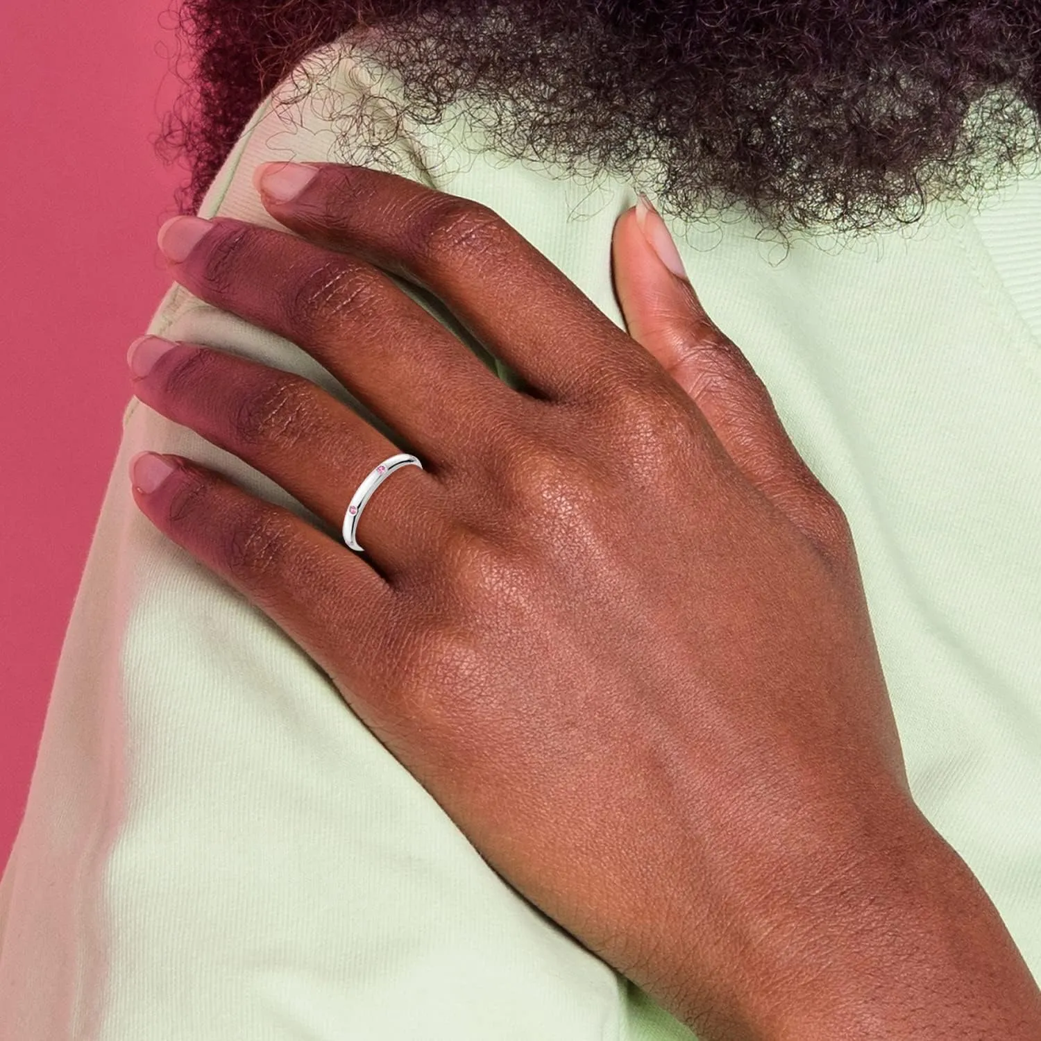 Solid colony White Gold 6 Stone Pink Sapphire Ring Gemstone Band October Birthstone Jewelry IceCarats 14K 