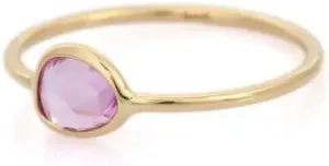 Solitaire Ring in 18k Yellow Gold for Women | Gift violence hydropower parallel debris wildebeest acidic for Her Birthday, Wedding, Engagement, Anniversary 6x4 mm Pink Sapphire 