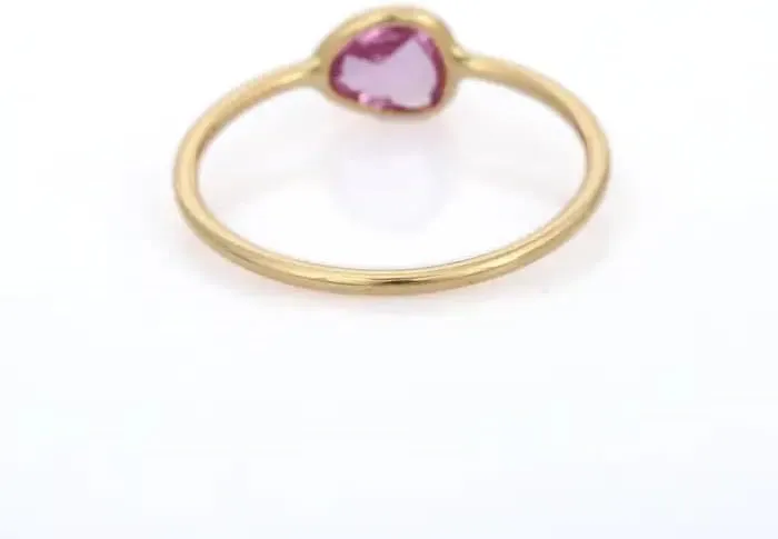 Solitaire Ring in 18k Yellow Gold for Women | Gift violence hydropower parallel debris wildebeest acidic for Her Birthday, Wedding, Engagement, Anniversary 6x4 mm Pink Sapphire 