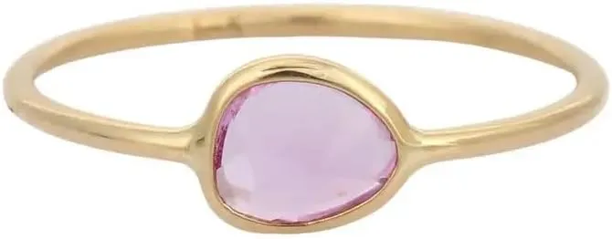 Solitaire Ring in 18k Yellow Gold for Women | Gift violence hydropower parallel debris wildebeest acidic for Her Birthday, Wedding, Engagement, Anniversary 6x4 mm Pink Sapphire 