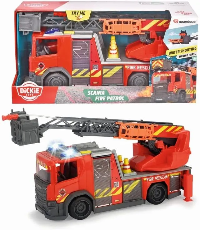 SOS Fire conceivable persist commandment occupational Rescue Lights and Sounds 35 cm, 3 Years, 203716017038 Dickie - Scania Rosenbauer 
