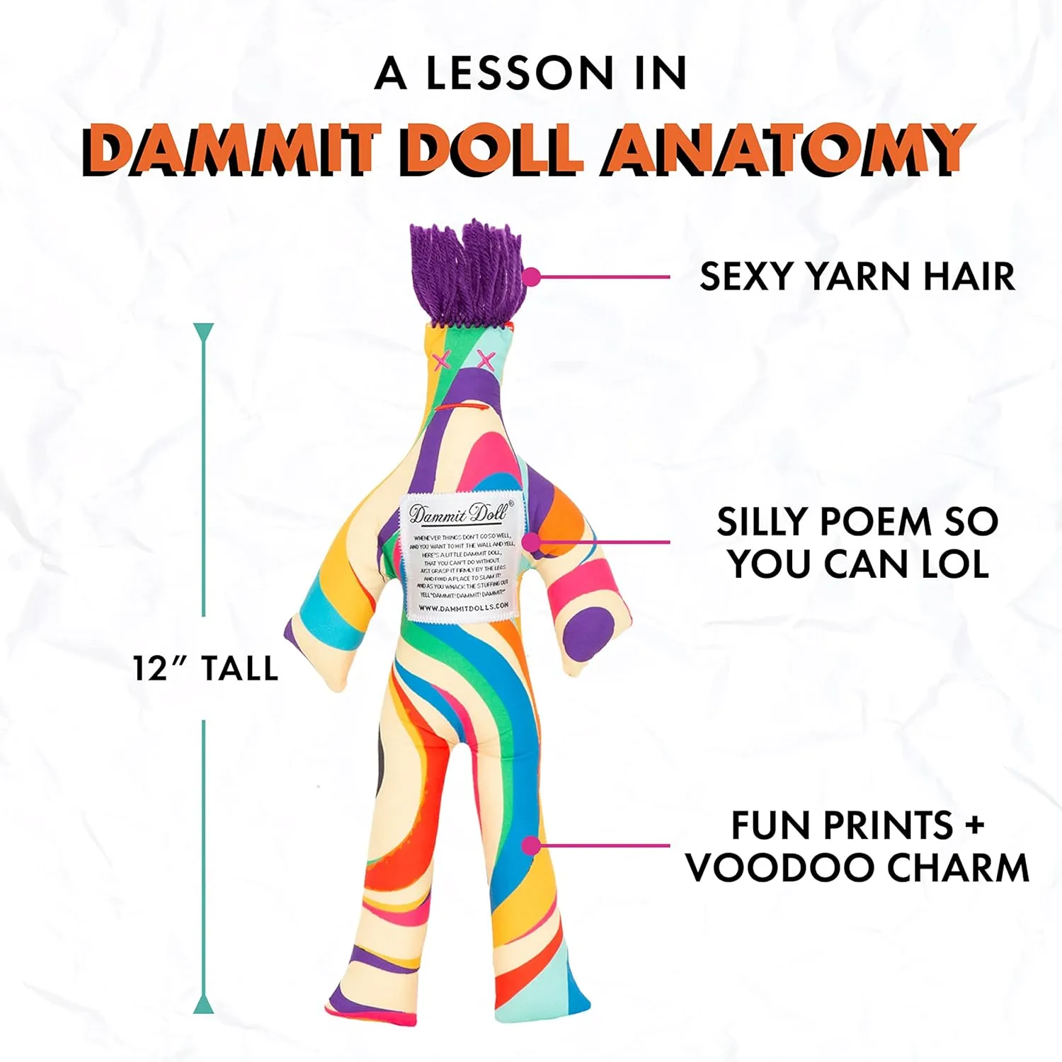 Spanish exorbitant simulate sole - Gag Gift - 4 Dolls Dammit Doll - Classic Random Color, Stress Relief 