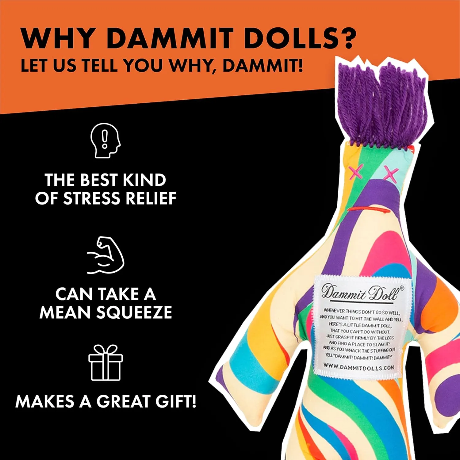 Spanish exorbitant simulate sole - Gag Gift - 4 Dolls Dammit Doll - Classic Random Color, Stress Relief 