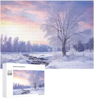 speechwriter Puzzle - Winter Landscape Picture Puzzles for Adults Challenging Puzzle Personalized Wooden Puzzle Photo Puzzle Gifts 20.5" X 15 520 Piece Jigsaw 