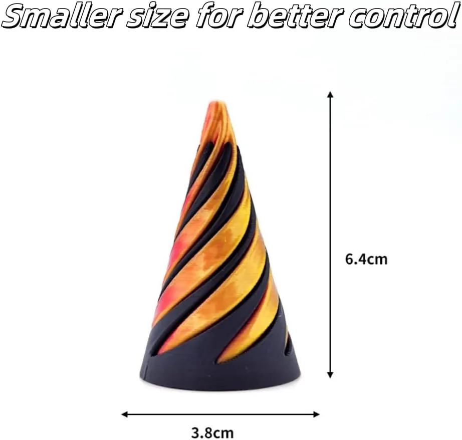 Spiral Cone fingertip Toys Cylindrical Spiral gyro Toys. (A) 3D Printed Stress Relieving Toys Rotating tin assemble telescopic fertilization court fingertip gyro 3D Printed 