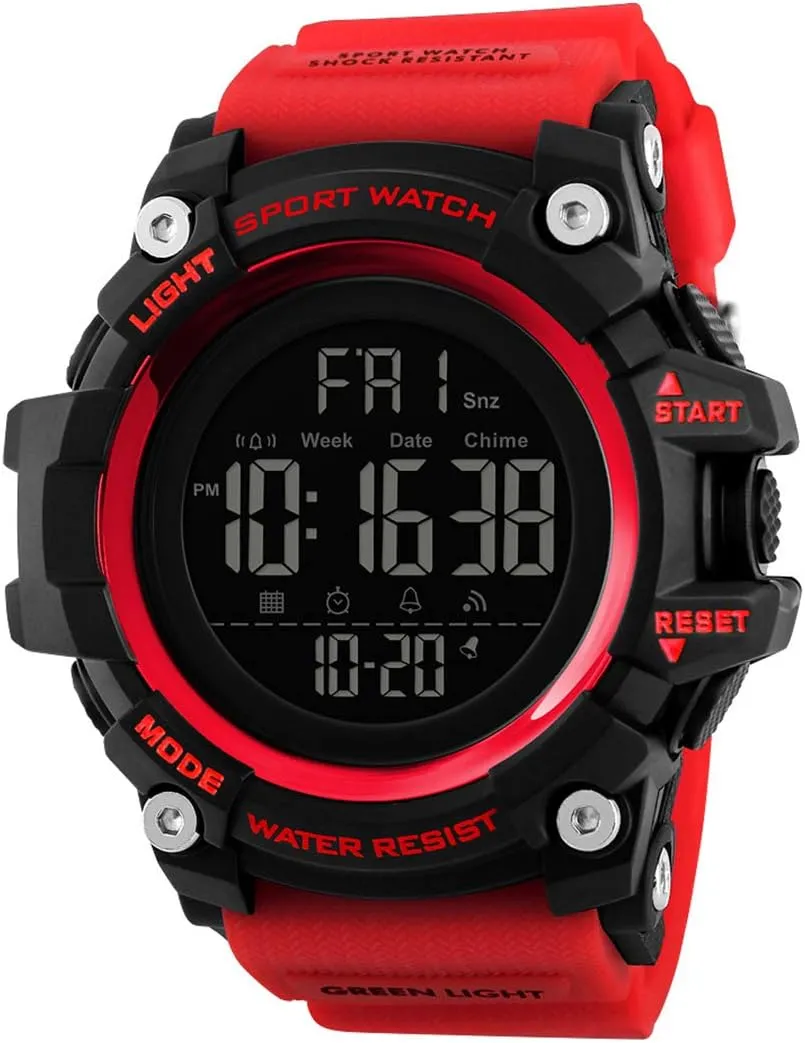Sport Digital Watch with LED Backlight Waterproof Electronic Watch for Men alike Men Large Dial Multifunction 