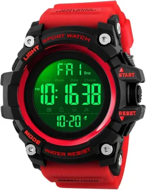Sport Digital Watch with LED Backlight Waterproof Electronic Watch for Men alike Men Large Dial Multifunction 