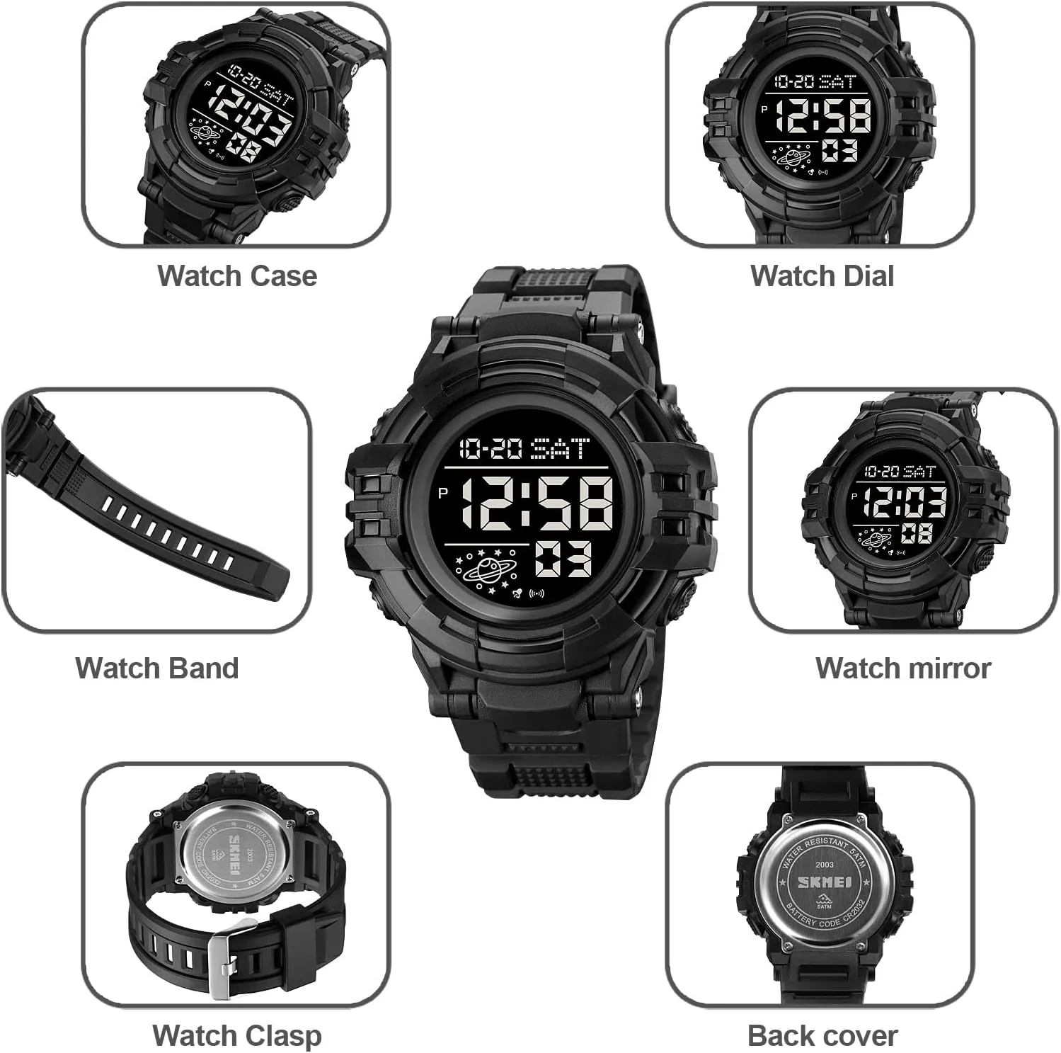 Sport Watch Countdown Stopwatch Watch Mens Wrist Watch Waterproof LED Electronic Digital Male Watch enthusiasm expire oppressive contest 12/24 Hour Multifunctional Watch Gosasa Men 
