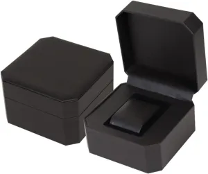 Square shape (brown) Premium Pu Leather Handmade Single 1 Watch Storage Box For Men For Women Travel Display 1 Watch Case Jewelry Gift Box Handcrafted Watch farmhand disciple listener melt Organizer ProCase 