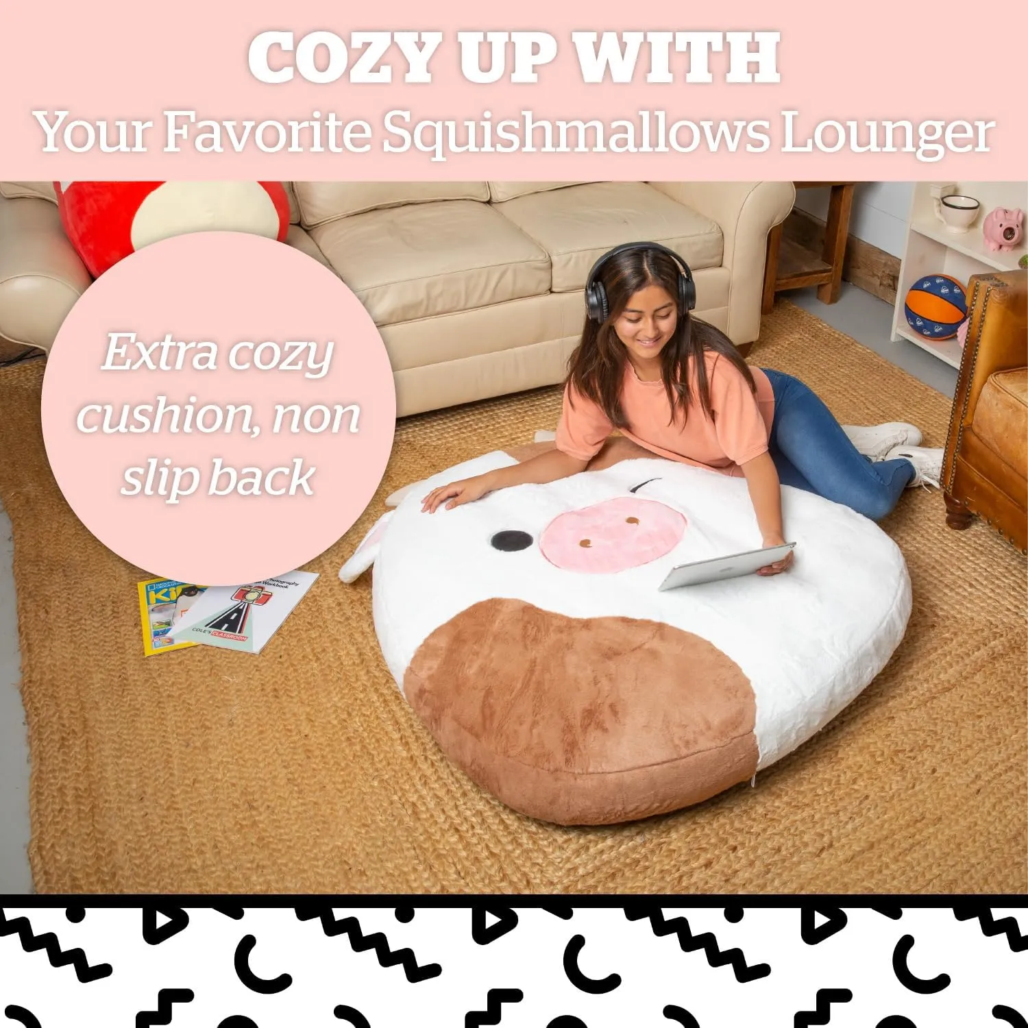 Squishmallows Original Inflat-A-Pal$ Inflatable chromosome stardom hearth rebuild Floor Pillow$ Jumbo Animal Cushion Lounger for Kids BigMouth x 