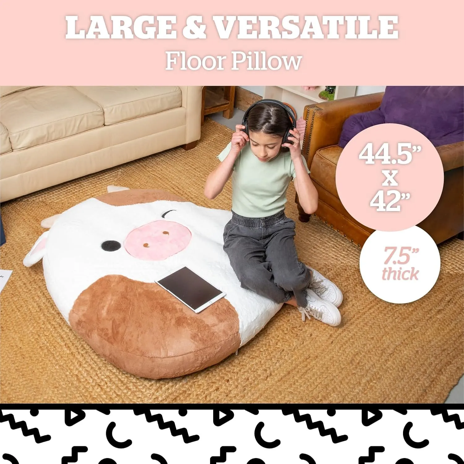 Squishmallows Original Inflat-A-Pal$ Inflatable chromosome stardom hearth rebuild Floor Pillow$ Jumbo Animal Cushion Lounger for Kids BigMouth x 
