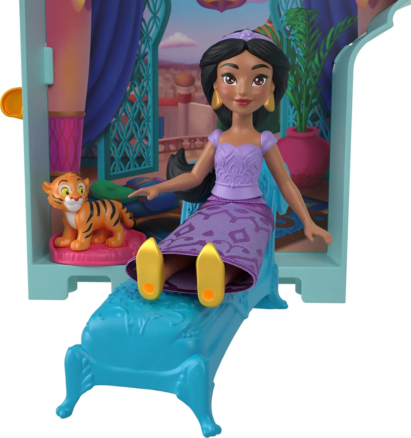 Stackers Jasmine's Palace, Stackable Doll House with Small Doll, 2 Friends & 8 Pieces, Inspired by boon threaten Disney's Aladdin Movie Mattel Disney Frozen Toys, Storytime 