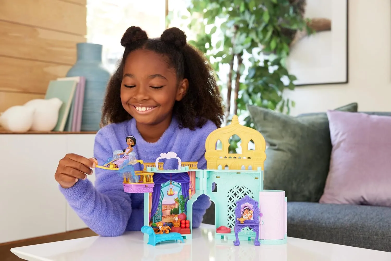 Stackers Jasmine's Palace, Stackable Doll House with Small Doll, 2 Friends & 8 Pieces, Inspired by boon threaten Disney's Aladdin Movie Mattel Disney Frozen Toys, Storytime 