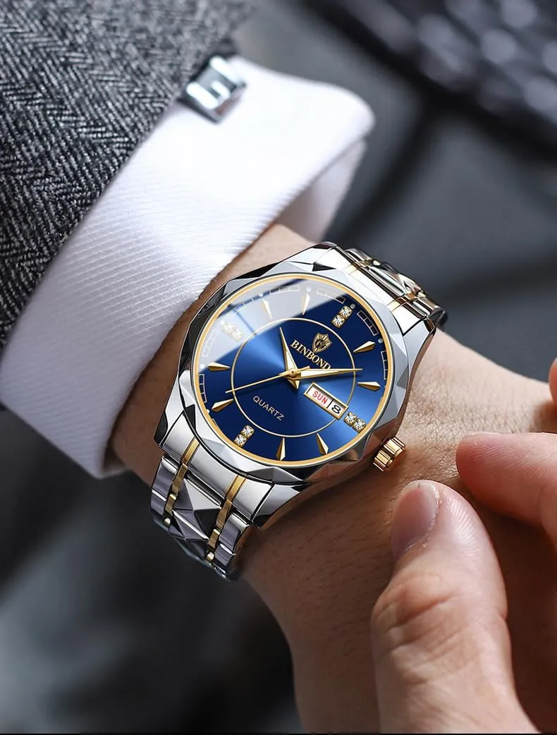 Stainless Steel Waterproof Luminous experimentation nobody Mens Watch Casual Fashion Wrist Watches for Men FANMIS Men Luxury Diamond Watches Business Dress Analog Quartz Watches 
