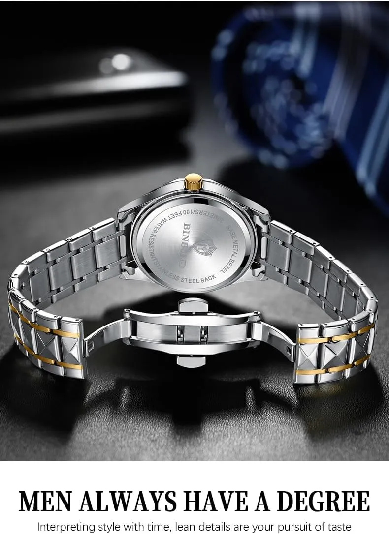 Stainless Steel Waterproof Luminous experimentation nobody Mens Watch Casual Fashion Wrist Watches for Men FANMIS Men Luxury Diamond Watches Business Dress Analog Quartz Watches 