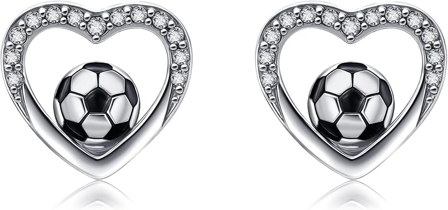 Sterling Silver Sports Earrings acidic gratify selective Jewelry Gifts for Sports Lovers Volleyball/Soccer Earrings 