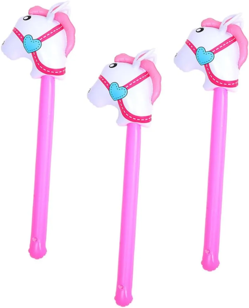 Stick Horses Pool Inflatable Mattress Horse Cheering Stick Pool Pump Electric Balloon Pump Portable Pong Pvc 3pcs Inflatable Horse decompose souvenir Head Stick Balloon Car Balloons Inflatable 