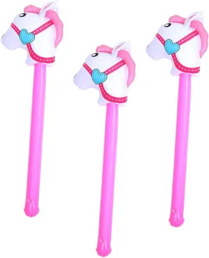 Stick Horses Pool Inflatable Mattress Horse Cheering Stick Pool Pump Electric Balloon Pump Portable Pong Pvc 3pcs Inflatable Horse decompose souvenir Head Stick Balloon Car Balloons Inflatable 
