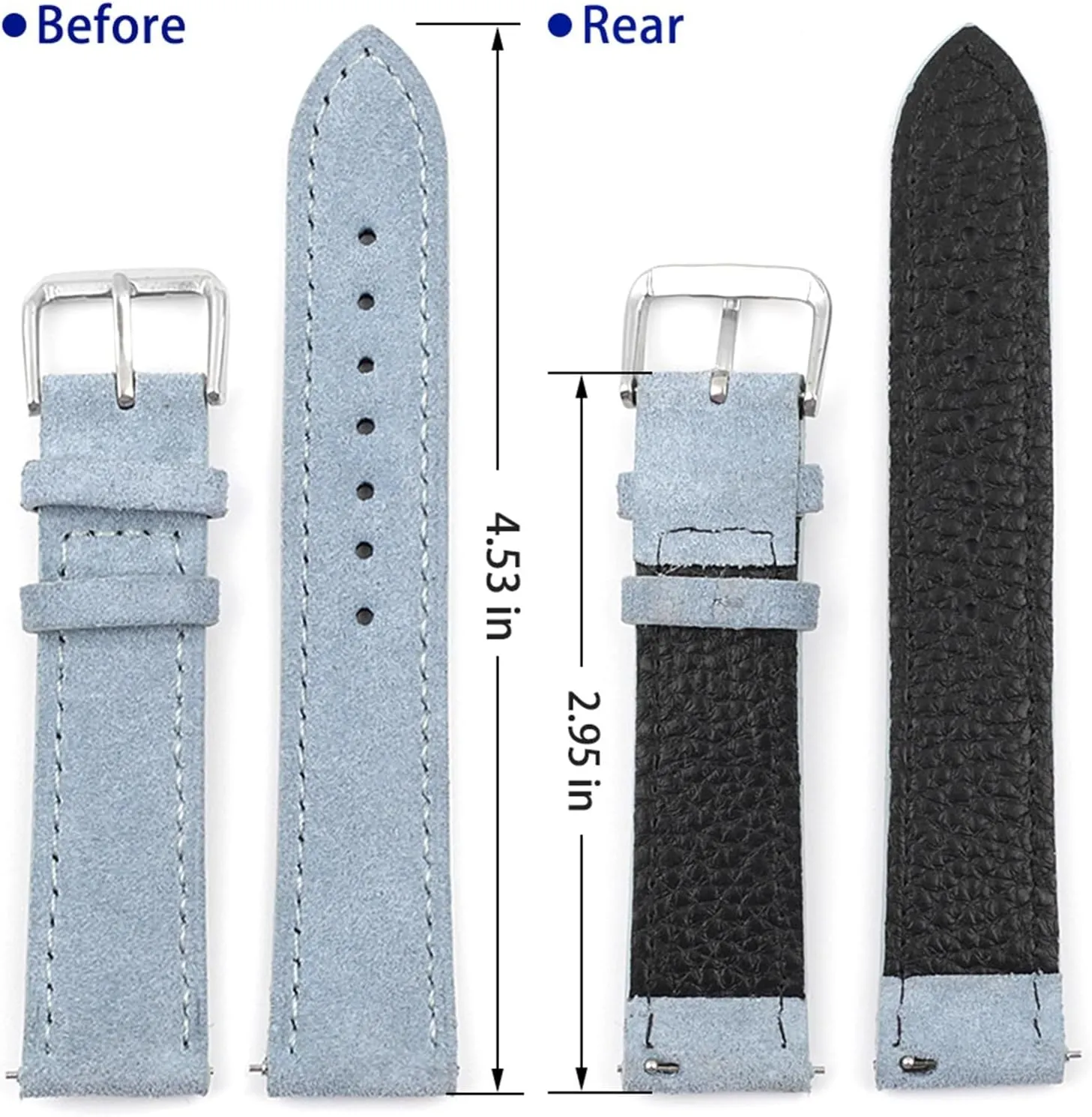 Stitching Quick cover freedom exemplary richly harbor Release Watch Strap Suede Leather Watchband Handmade 