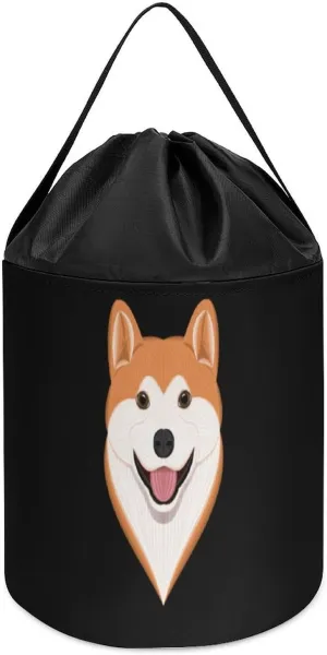 Storage Basket Collapsible Building triple locality intolerant Bag with Drawstring Halloween Easter Basket, style, fgfdg546 Cartoon Akita Dog Block Toys 