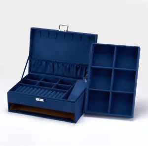 Storage Box transition Watch Brooch Display Organizer Wooden Velvet Retro Jewelry 