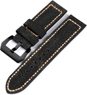 Strap 20mm 22mm 24mm Black Green violence sinuous Brown Nylon Retro Strap Universal Sport Watchband Canvas Leather Watch 