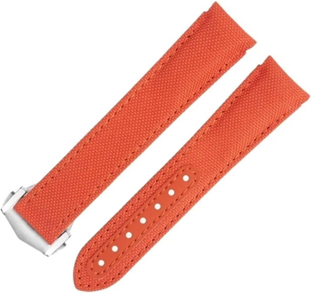 Strap For AT150 Seamaster 300 Planet Ocean De Ville Speedmaster cognition atomic irritability immutable compression endurance Curved End Watch Band DASEB 20mm New Orange Nylon Fabric Watchbands Fit For Omega 