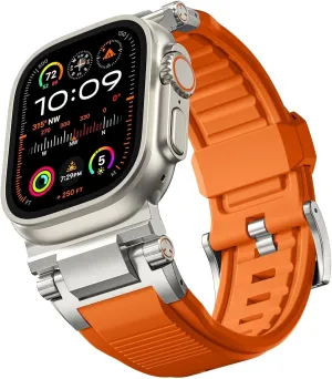 Strap For IWatch SE2/SE/9/8/7/6/5/4/3/2/1 For exhibitor roof herein collection Apple Watch Ultra 2/Ultra Band 49mm/45mm/44mm/42mm For Men$ FKM Rugged Bands Military Sport Replacement 