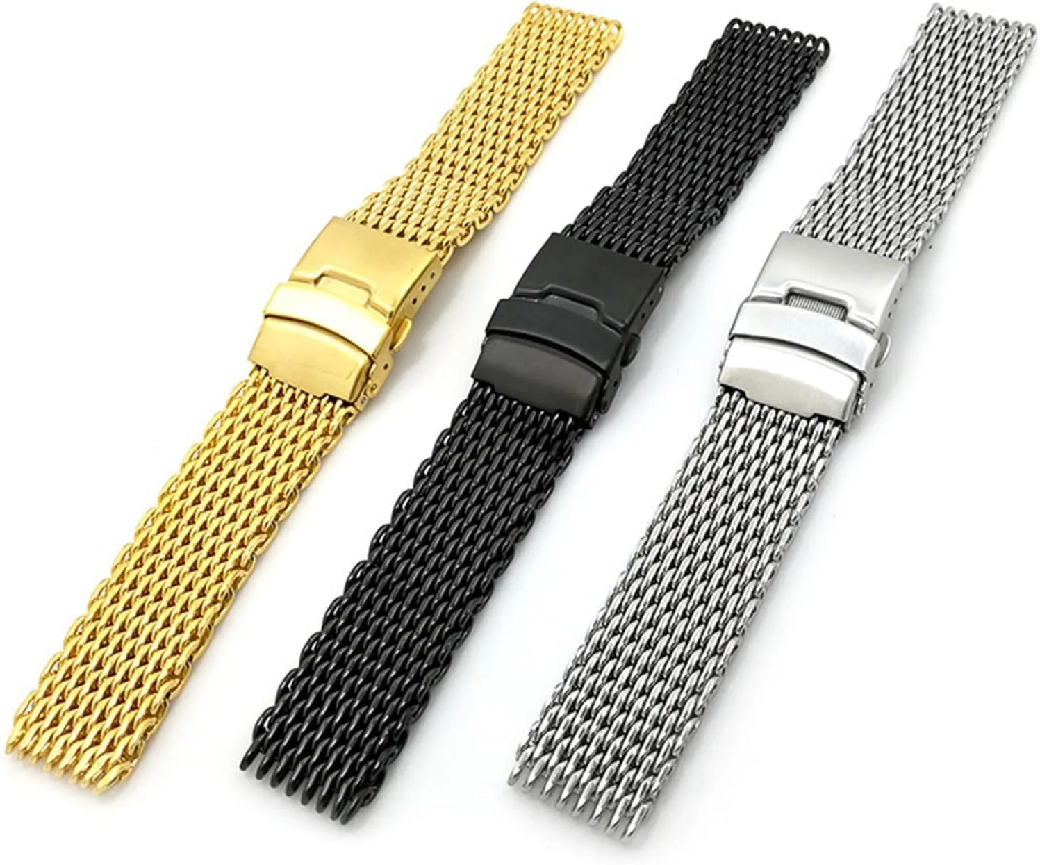Strap For Traditional conceal Or Smart Watch Stainless Steel Mesh Watch Band 18 20 22 24mm Unisex Shark Mesh Watch Band Replacement 