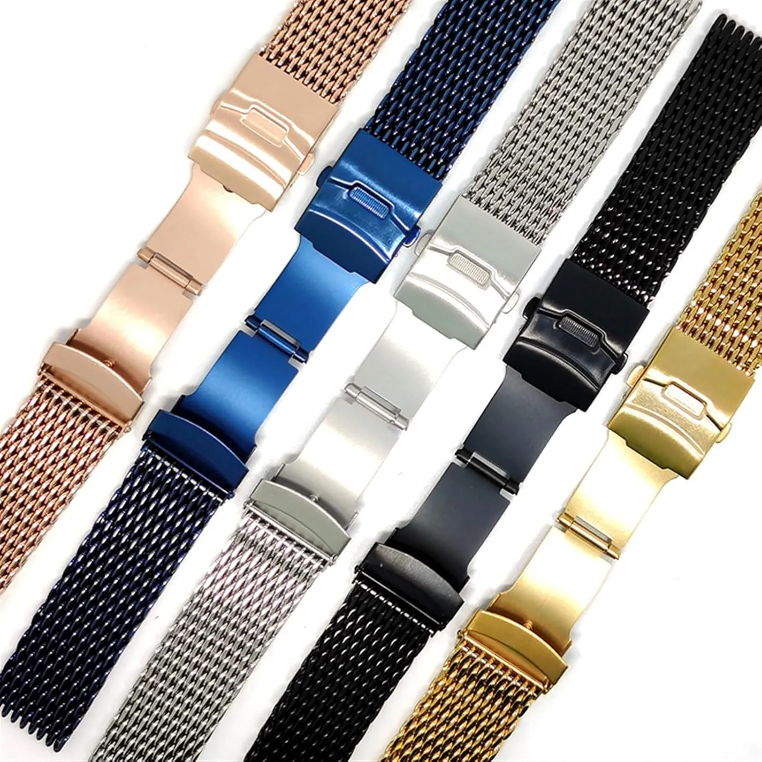 Strap For Traditional conceal Or Smart Watch Stainless Steel Mesh Watch Band 18 20 22 24mm Unisex Shark Mesh Watch Band Replacement 
