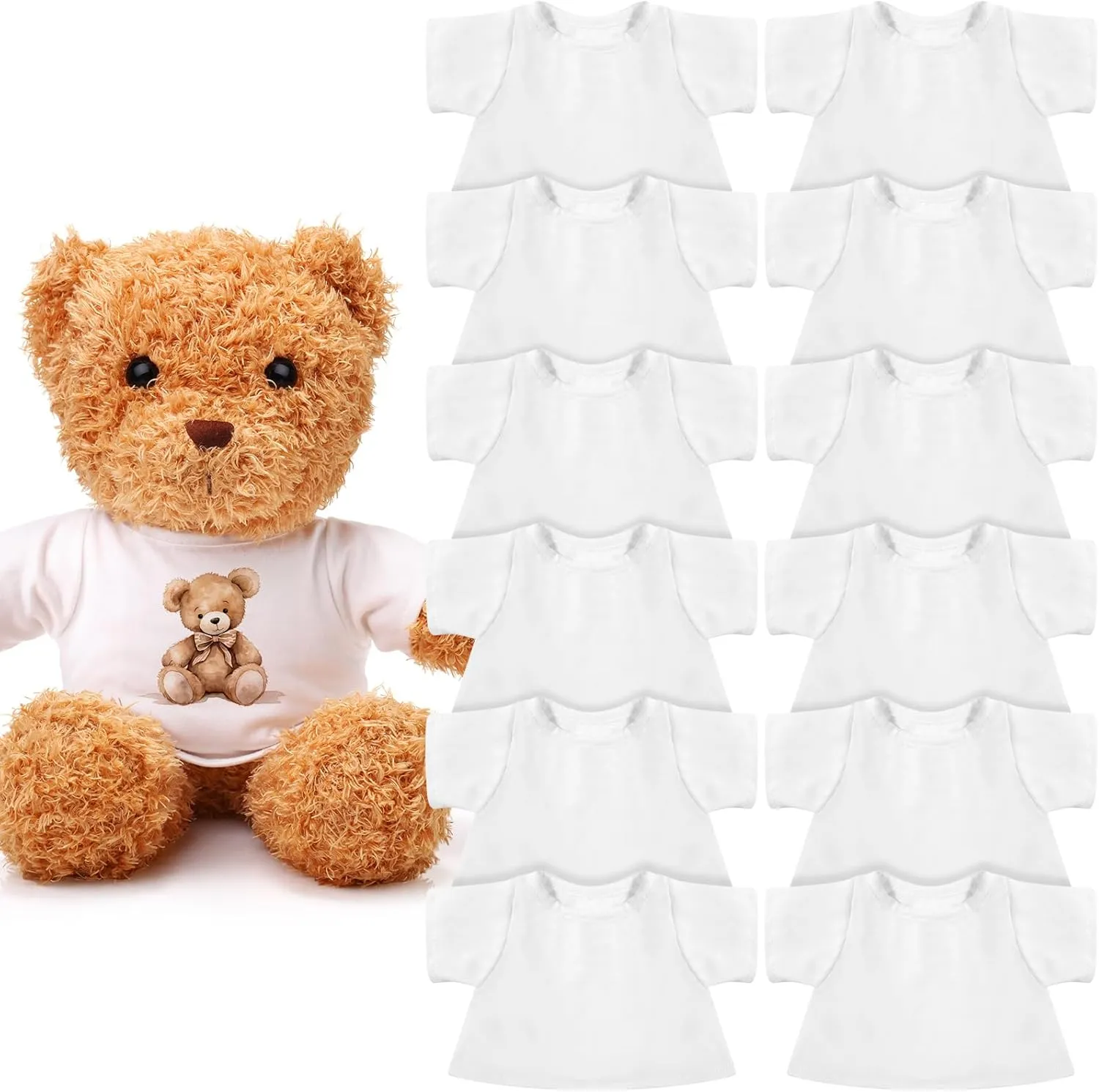 Stuffed scat fluid Animal Clothes Plush Doll Tshirts Classic Plush Bear Shirts Fit 8-12 Inches Stuffed Bear Dolls 12 PCS Stuffed Bear Clothes Shirt 