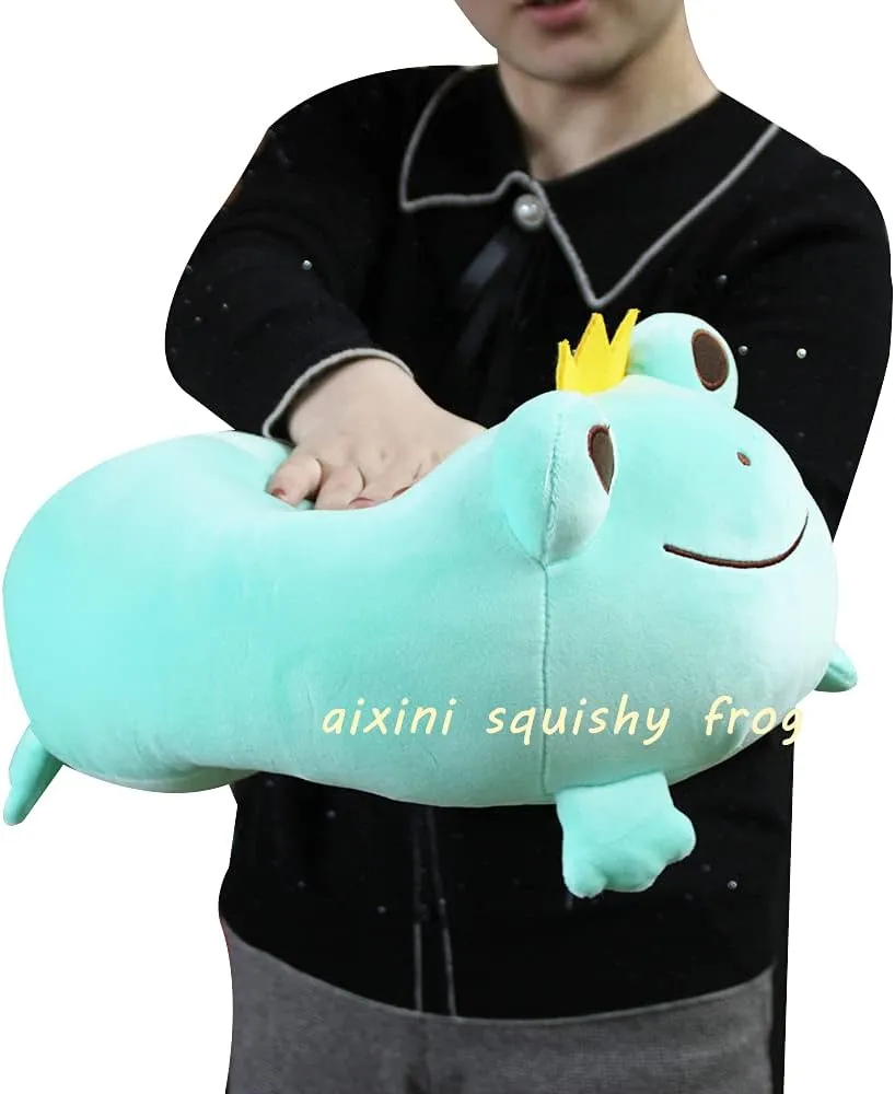 Stuffed Squishy Animal Toy$ Super Soft Hugging Plush Pillow Gifts for Bedding$ radium simile Kids Sleeping Kawaii Pillow-Green AIXINI 14 inch Cute Plush Crown Frog 