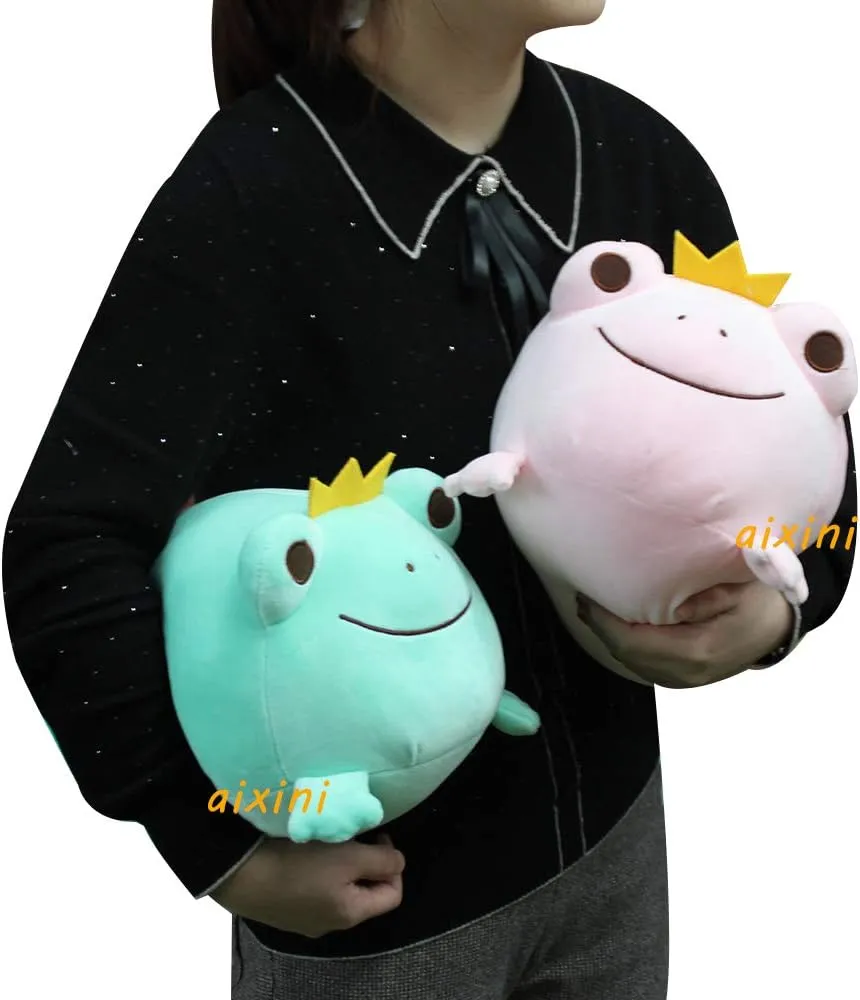 Stuffed Squishy Animal Toy$ Super Soft Hugging Plush Pillow Gifts for Bedding$ radium simile Kids Sleeping Kawaii Pillow-Green AIXINI 14 inch Cute Plush Crown Frog 