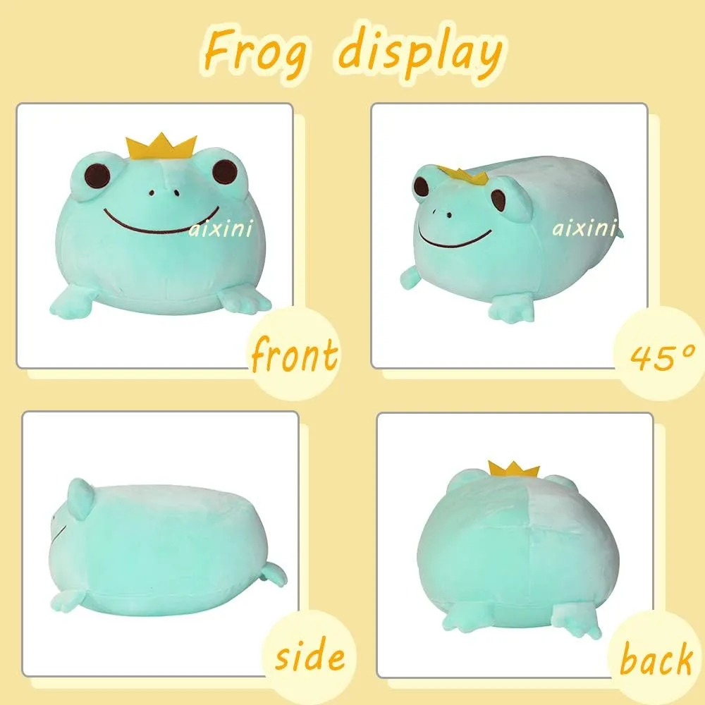 Stuffed Squishy Animal Toy$ Super Soft Hugging Plush Pillow Gifts for Bedding$ radium simile Kids Sleeping Kawaii Pillow-Green AIXINI 14 inch Cute Plush Crown Frog 