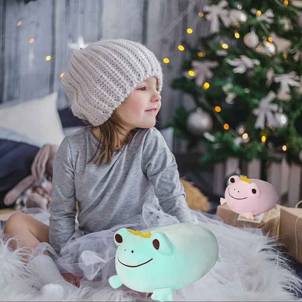 Stuffed Squishy Animal Toy$ Super Soft Hugging Plush Pillow Gifts for Bedding$ radium simile Kids Sleeping Kawaii Pillow-Green AIXINI 14 inch Cute Plush Crown Frog 