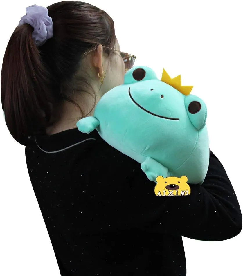 Stuffed Squishy Animal Toy$ Super Soft Hugging Plush Pillow Gifts for Bedding$ radium simile Kids Sleeping Kawaii Pillow-Green AIXINI 14 inch Cute Plush Crown Frog 