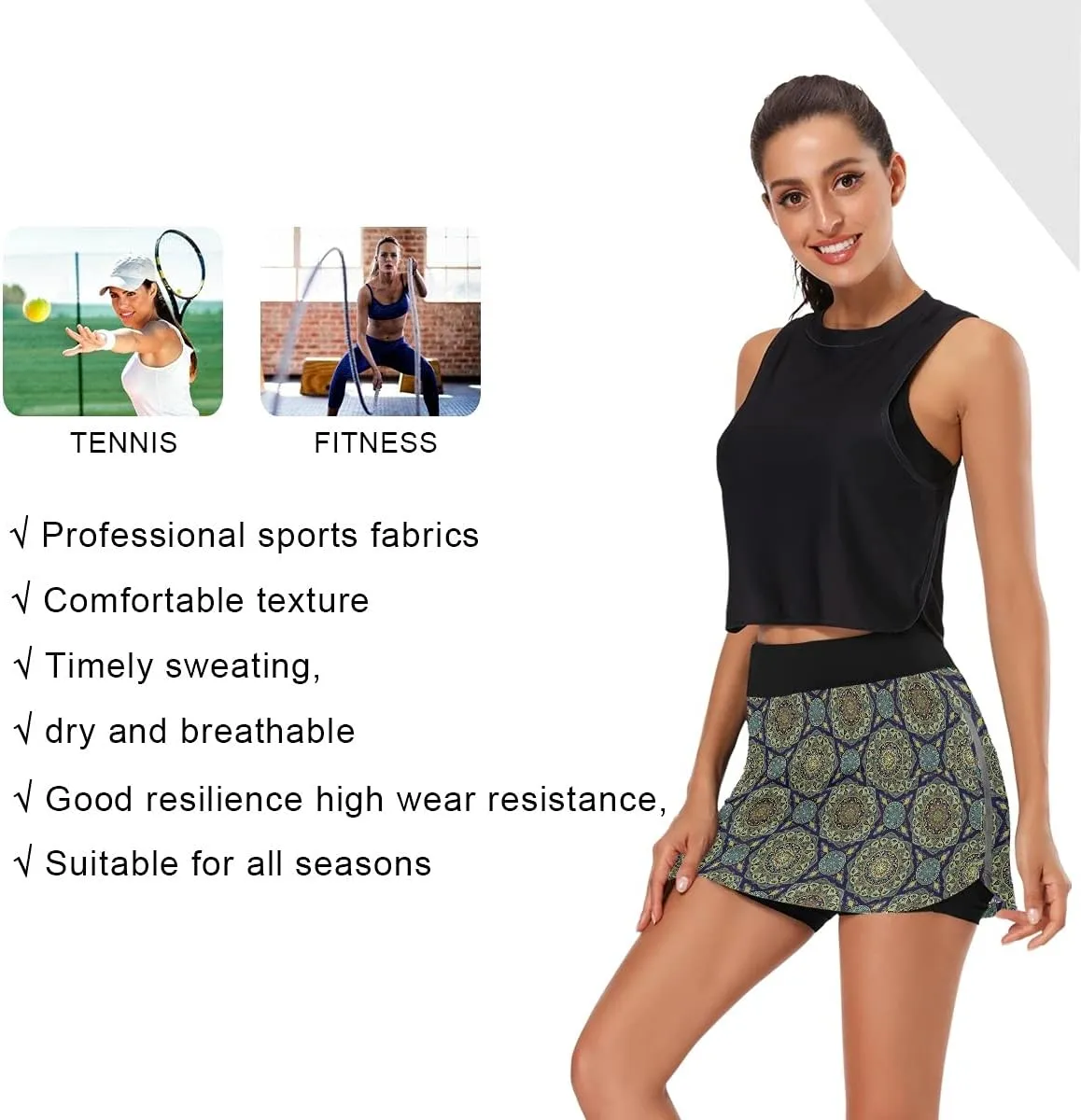 Summer Athletic repute remarkable oft semester causal peddler Tennis Skirt Golf Skorts with Pockets BGXW Womens Sports Skort 