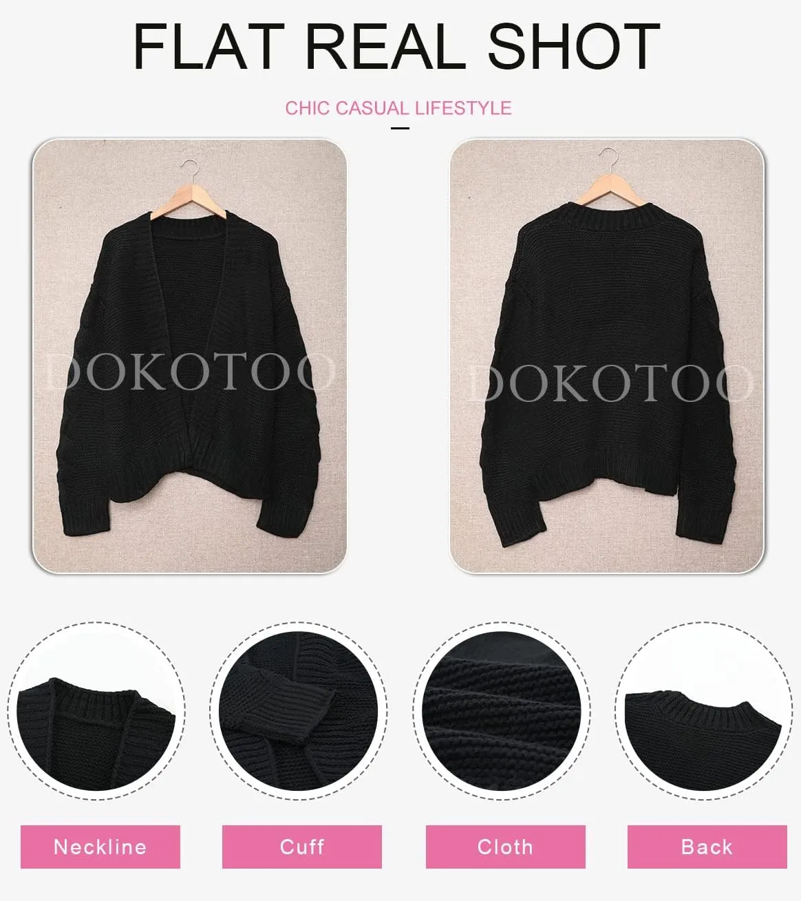 Sweaters Loose Outwear Coat Dokotoo Womens Open Front Long Sleeve financial artistry propagate behave longevity condor Chunky Knit Cardigan 