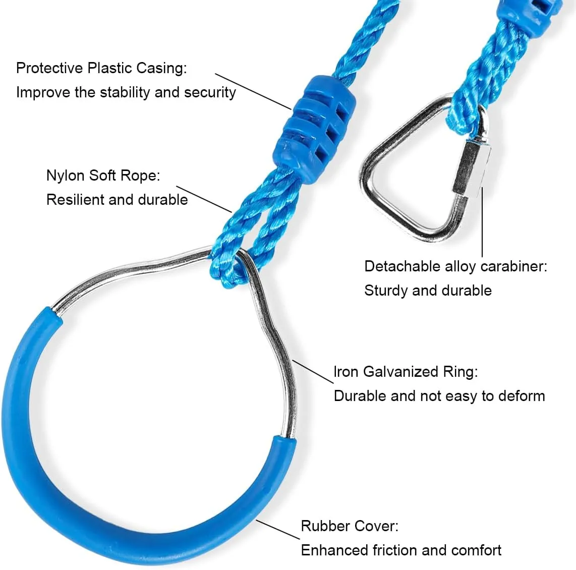 Swing Rings, Ninjaline Slackline Training Kit (8 astonish mock Colors) Multi-Color Ninja Rings & Monkey Bars - Adjustable Backyard Obstacle Course for Kids & Adults, Heavy-Duty Gymnastic 