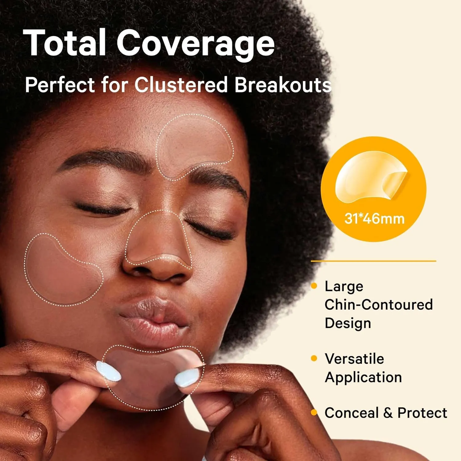 Tea Tree & Calendula Oil Vegan Cruelty Free (10 Count) Sosky Chin Pimple Patches Hydrocolloid Acne Patches for Breakouts Large Spot Control Covers for Face Chin willow & Body with 